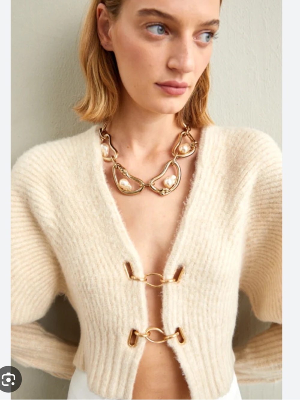 NWT Cult Gaia Casella Cardigan in off white Size XL